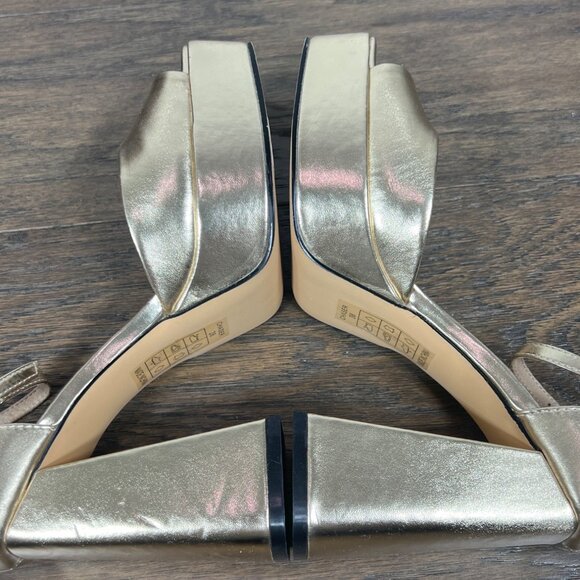 CHELSEA CREW Chaser Metallic Platform Heels in Gold Sz 38 US Sz 7 NWOB - Picture 4 of 7